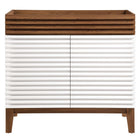 Modway Render 36" Bathroom Vanity Cabinet - White/Walnut-Mid-Century Modern Vanity