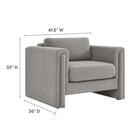 Modway Visible Boucle Fabric Armchair - Light Grey-Boucle Fabric Upholstery