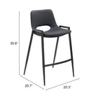 Zuo Desi Counter Stool - Black - Set of 2-8