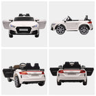 Aosom 6V Audi TT RS Kids Ride-On Car - White-6V motor for a powerful drive and fully charged for 40 minutes of continuous play 