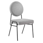 Modway Craft Upholstered Fabric Dining Side Chairs - Black/Light Grey-Mid-Century Modern Dining Chair