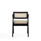 Manhattan Comfort Lambinet 20.87" Industry Chic Dining Folding Chair - Black and Natural Cane - Set of 4-22.64" L x 23" W x 31.1" H