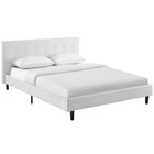 Modway Linnea Full Bed - White-Upholstered Polyester Plywood Base