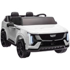 Qaba 2-Seater 12V 10A Ride on RC Car Cadillac Escalade Licensed - White-Two-seater Cadillac Escalade IQ 2025 licensed kids car offers spacious fun 