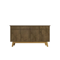 Manhattan Comfort Yonkers 62.99" Mid-Century Modern Sideboard - Rustic Brown-Mid-Century Modern Buffet Stand for Dining and Living Room Use
