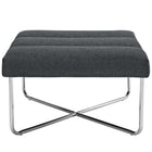 Modway Reach Upholstered Fabric Ottoman - Grey-Non-Marking Foot Glides