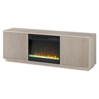 Hudson&Canal Hanson TV Stand with 26" Crystal Fireplace for TV's up to 75" - Alder White-Fireplace insert features 4777 BTUs (heat coverage for 400 sq. feet), sleep timer, and automatic temperature cut-off for safety