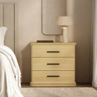 Manhattan Comfort Clifford Traditional 3-Drawer Nightstand - Natural Oak-Smooth-Glide Drawer: Features easy-glide, non-ball-bearing tracks for everyday convenience