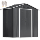 Outsunny Metal Garden Shed - 6.5' x 4' - Dark Grey-Lots of storage space
