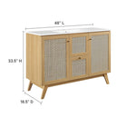 Modway Soma 48" Single Sink Bathroom Vanity - Oak/White-Adjustable Shelves