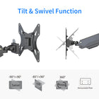 ShoppingAll Pneumatic Dual Gas Spring Dual Monitor Wall Mount - Black-Arm can be extended up to 26.4" (from the wall)