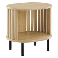 Modway Fortitude Side Table - Oak-Open Center Storage