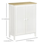 HOMCOM 23.6" L Kitchen Storage Cabinet - Double-Doors - White-Anti-tipping design helps prevent furniture from tipping over 