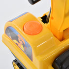 Qaba Kids Ride-On Excavator with Digger - Yellow- With easy to operate gear lever, can be turned manually 
