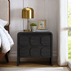 Modway Toscana 2-Drawer Nightstand - Black-Full-Glide Drawers