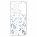 Kate Spade Protective Cell Phone Case with Magnets for Galaxy S26 Ultra - Flowerbed Blue-Luxe silver and crystal embellishments