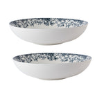 Casa Domani Rosetta Antique Serving Bowl - 28cm - Blue - 2 Pack-Made of Porcelain with decals to enhance intricate detailing.