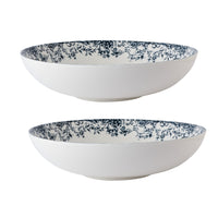 Casa Domani Rosetta Antique Serving Bowl - 28cm - Blue - 2 Pack-Made of Porcelain with decals to enhance intricate detailing.