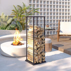 Outsunny Firewood Rack Outdoor - Heavy Duty Log Holder-Tall vertical design holds days of wood while saving valuable floor space