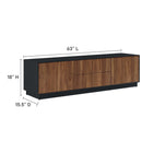 Modway Holden 63" TV Stand - Black Walnut-Wood Grain Laminate