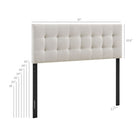 Modway Emily Fabric Upholstered Queen Size Headboard - Linen-Button Tufting