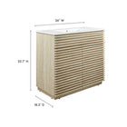 Modway Render 36" Faux Travertine Bathroom Vanity With Sink - White-Adjustable Storage Shelf