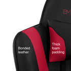 Emerge Vartan Bonded Leather Gaming Chair - Red-Back Dimensions: 34.0" H x 19.4" W
