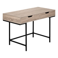 Monarch Specialties 7555 48" Computer Desk - Dark Taupe/Black Metal-Computer desk in a dark taupe wood-look finish with 2 storage drawers featuring wide, cutout handles and metal drawer slides