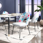 Zuo Torrey Dining Chair - Multicolor Print/Grey - Set of 2-Chair Weight Capacity: Supports up to 300 lb