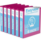 Davis Group Easyview Premium Binder - Round Ring - Customizable - 1.5" - Pink - 6 Pack-3 Ring Binder