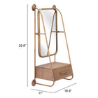 Zuo Peralta Mirror Shelf - Brass/Brown-7