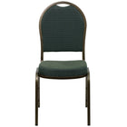 Flash Furniture HERCULES Series Dome Back Stacking Banquet Chair in Green Patterned Fabric - Gold Vein Frame-Multipurpose Banquet Chair