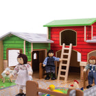 Bigjigs Toys Cobblestone Farm Playset-Removable roof panels allow easy access into the barn and ensures every part of the playset is accessible