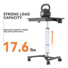 ShoppingAll Airlift Pneumatic Height Adjustable Sit-Stand Mobile Computer Cart - Black-1 Year Limited Manufacturer Warranty