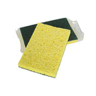 Globe Commercial Heavy Duty Cellulose Scrub Sponge - 6" x 4'' - Green/Yellow-Cellulose is made from pulp making it environmentally friendly