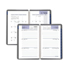 AT-A-GLANCE 2027 Traditional Weekly/Monthly Planner - 8" H x 5" W - Grey - Bilingual-Durable 2-piece poly cover in dark grey