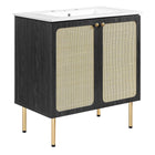 Modway Chaucer 30" Bathroom Vanity - Black/White-MDF and Particleboard