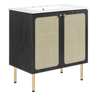 Modway Chaucer 30" Bathroom Vanity - Black/White-MDF and Particleboard