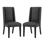 Modway Baron Vinyl Dining Chair - Black - 2 Pack-Elegant Modern Dining Side Chair