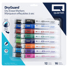 Quartet DryGuard Dry Erase Whiteboard Markers - Low Odour Ink - Chisel Tip - Assorted Colours - Magnetic Cap with Built-in Eraser - 16 Piece Set-Tests with DryGuard markers left uncapped for 24 hours and given an equal recovery period. Recovery may vary depending on uncapping duration and other environmental factors