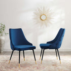Modway Adorn Performance Velvet Dining Side Chair - Navy - 2 Pack-Performance Velvet Polyester Upholstery
