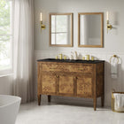 Modway Elysian 48" Wood Double Sink Bathroom Vanity - Black/Brown-8" Centerset Holes