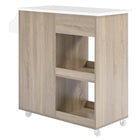 Modway Culinary Kitchen Cart With Spice Rack - Oak White-Side Spice Rack