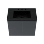 Modway Bryn 30" Wall-Mount Bathroom Vanity - Grey/Black-Soft-Close Doors