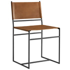 Modway Thatcher Leather and Metal Dining Chair - Tan-Modern Armless Dining Chair