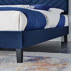 Modway Roxanne Performance Velvet Full Platform Bed - Navy-Wood Slat Support System