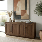 Hudson&Canal Tillman 68" Rectangular Buffet Table - Satin Walnut-Clean with a soft, dry cloth and no harsh chemicals or abrasive cleaning materials