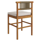 Modway Eleni Outdoor Teak Wood Counter Stools 2-Piece Set - Natural/Sail-7