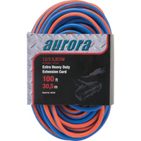 Aurora Tools TPE-Rubber Extension Cord with Light Indicator - All-Weather - 14/3 AWG - 3 Outlets - 100' Length-All-weather jacket provides ultra flexibility and superior performance in extreme climate conditions at temperatures from -50°C to 105°C