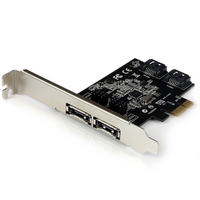 Startech 2-Port PCI Express (PCIe) SATA III Controller Card-This PCIe SATA controller card has two SATA channels that can be independently switched between the internal or external (eSATA) ports as needed
